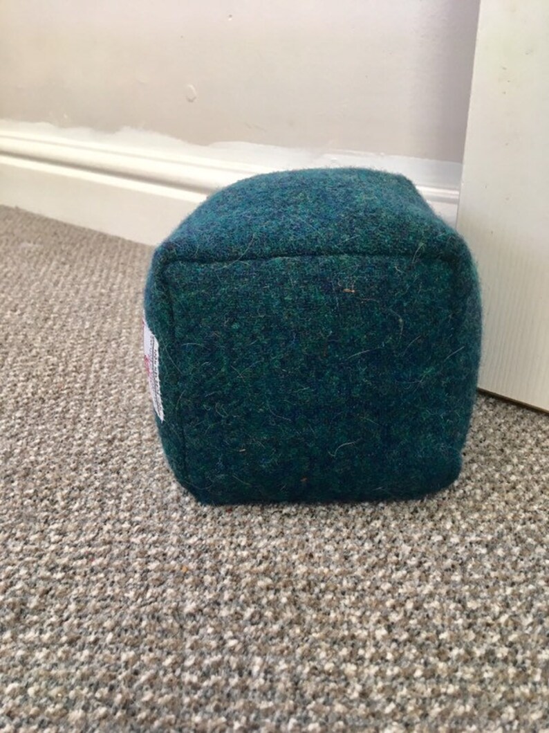 Peacock Green Harris Tweed Fabric Door Stop UK Etsy UK