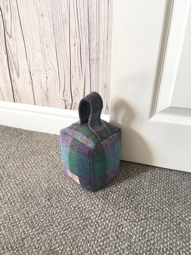Purple Check Harris Tweed Fabric Door Stop UK Etsy Australia