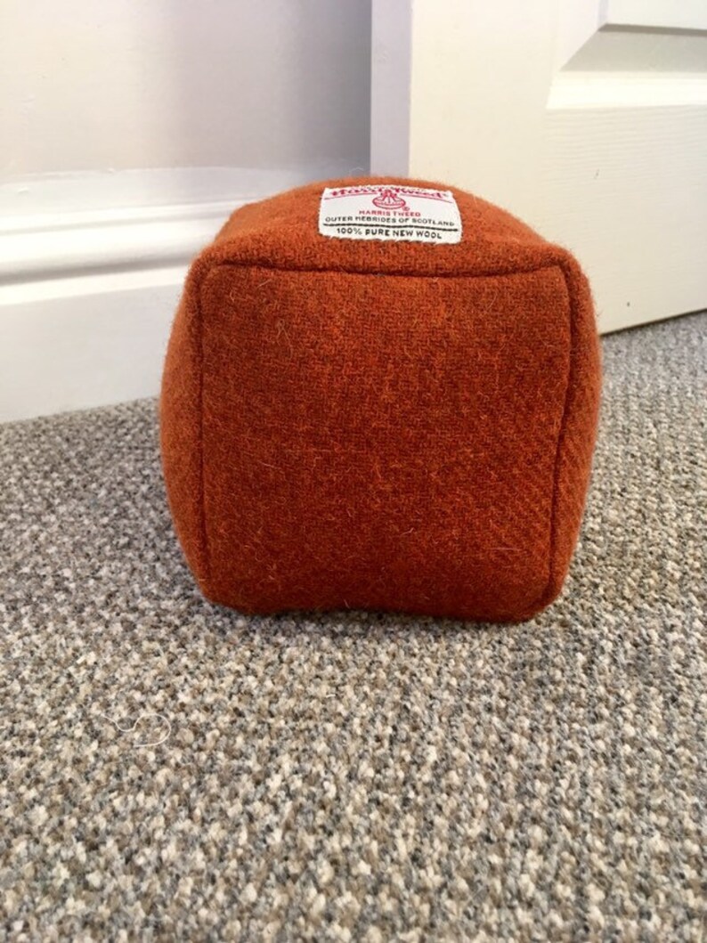 Burnt Orange Harris Tweed Fabric Door Stop UK Etsy UK