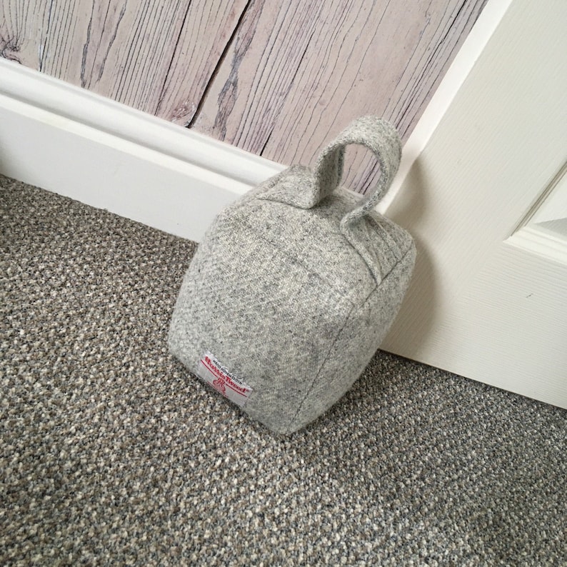 Fabric door stop grey fabric doorstop uk grey door stopper Etsy