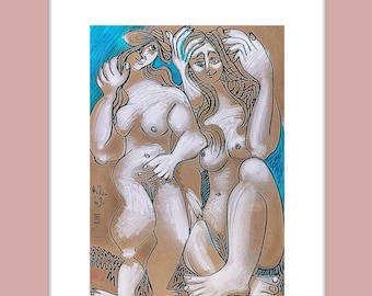 Picasso, Deux Femmes Nues, Lithograph, signed, VERY RARE, Vintage Free Worldwide Delivery