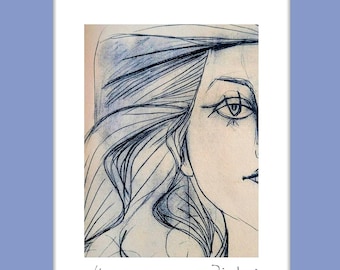 Picasso, Portrait von Francoise Detail, Lithographie, signiert, SEHR SELTEN, Vintage Kostenlose Weltweite Lieferung
