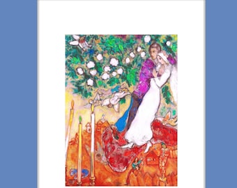 Marc Chagall Lithograph, 3 Candles, Limited Edition, Vintage, Free Worldwide Delivery