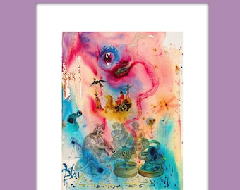 Salvador Dali, Zaklinacz węży, litografia, edycja limitowana, vintage, darmowa dostawa na cały świat