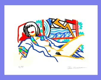 Monica with Lichtenstein, Lithograph,  Free Worldwide Delivery
