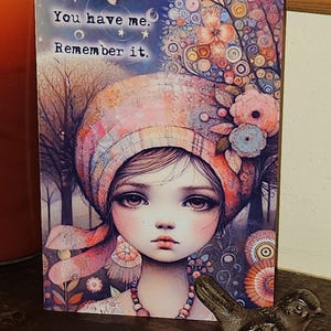 Carte de voeux encourageante « Vous m'avez. Souvenez-vous-en. Montrez à quelqu'un que vous aimez. Design original au format A6