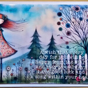 Whimsical Blessing Greeting Card: &#39;Happy Heart&#39; Keepsake