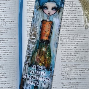 Encouraging Christian faith bookmark Bible book mark &quot;Be bold. Be brave. Be courageous&quot; Joshua 1:9