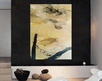Dans la vallée des papillons - peinture acrylique, peinture acrylique, techniques mixtes,abstrait,paysage,nature,Japon,asiatique,minimaliste