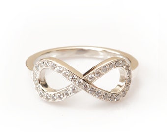 Unendlichkeit Ring, Infinity Diamanten, Liebe Knoten, Infinity Diamant-Ring, Diamanten Infinity, Liebhaber Ring, Mutter Ring, Geschenk für sie, Gold-Ring