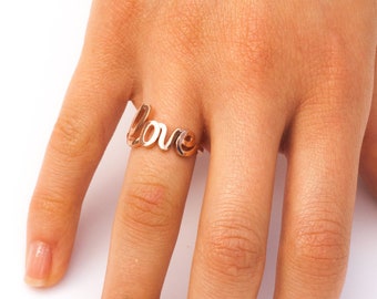 Rose Gold Love Ring, Love Ring, Lovers Ring, Gift for Loved One, Mother Ring, 14k gold, 18k gold, Daughter Ring, Gift for Her