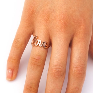 Rose Gold Love Ring, Love Ring, Lovers Ring, Gift for Loved One, Mother Ring, 14k gold, 18k gold, Daughter Ring, Gift for Her