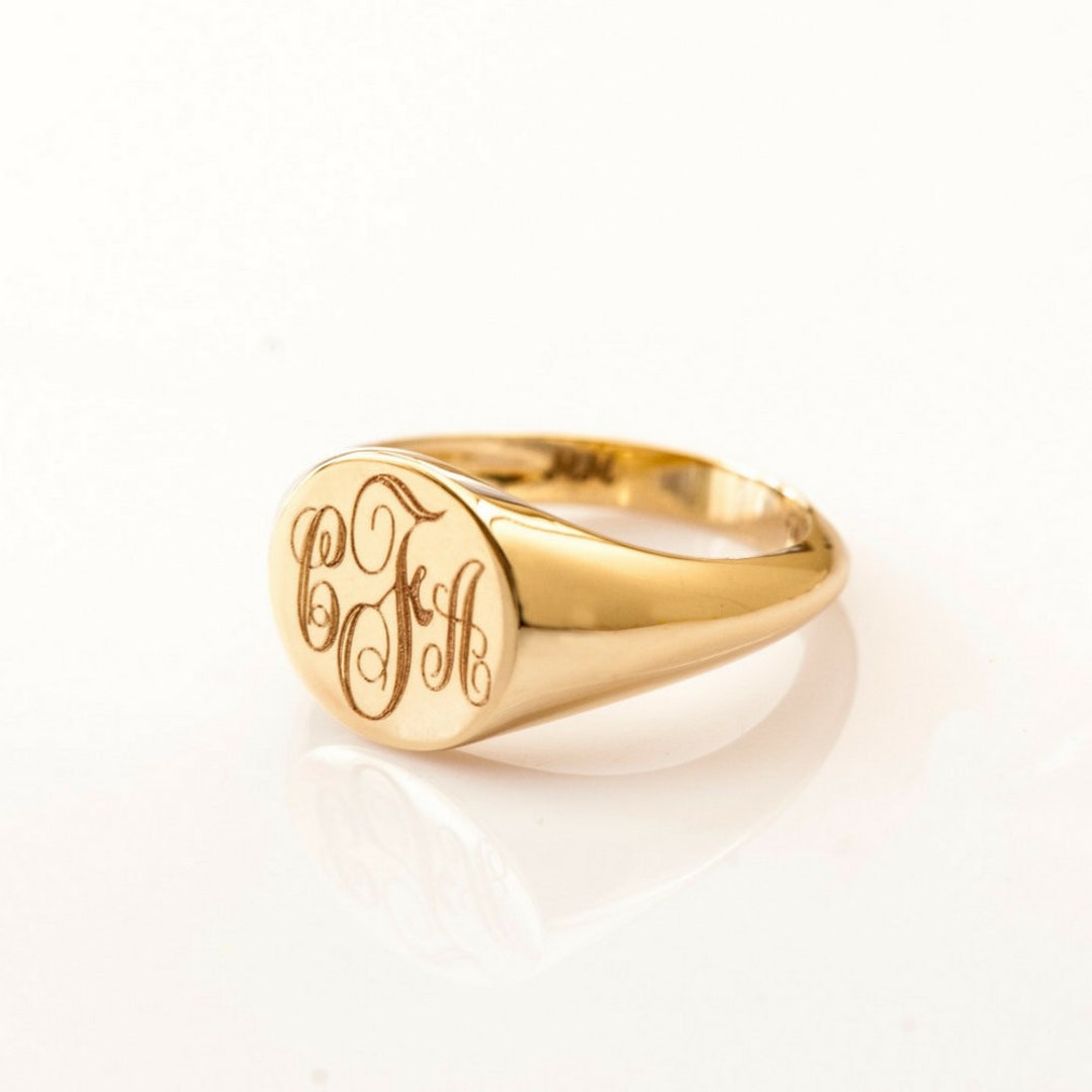 Gold Signet Ring 14K Pinky Ring Seal Ring Solid Gold Ring - Etsy