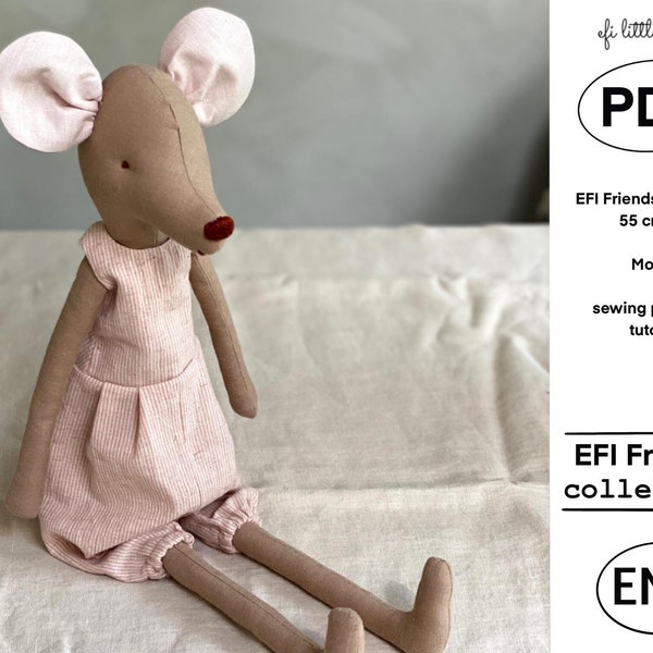 Tutorial & Pattern Mouse Toy Doll PDF Sewing guide and pattern