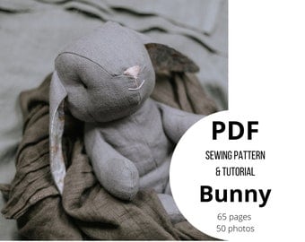 Bunny Rabbit Hare Easter bunny doll soft toy  Stuffed Toy making sewing PDF pattern and tutorial