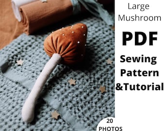 Large mushroom Toadstool Fly agaric Christmas Nursery Autumn decor PDF sewing tutorial