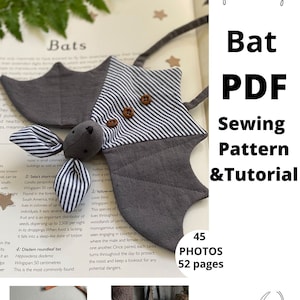 Bat Soft Toy Wall Hanging Decor Sewing Pattern and Tutorial