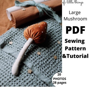 Large mushroom Toadstool Fly agaric Christmas Nursery Autumn decor PDF sewing tutorial