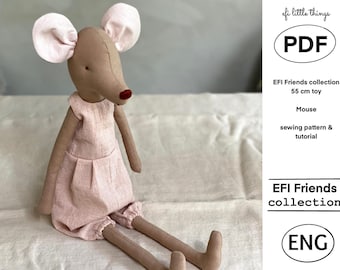 Tutorial & Pattern Mouse Toy Doll PDF Sewing guide and pattern