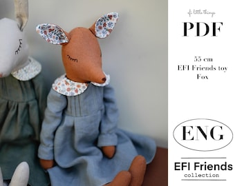 Tutorial & Pattern Fox Toy Doll PDF Sewing guide