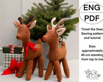 Tinsel the Deer Woodland Christmas Soft Toy Standing Deer