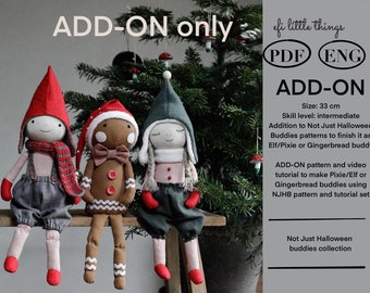 ADD_ON Christmas Buddies ADD_ON doll soft toy rag doll sewing pattern and tutorial