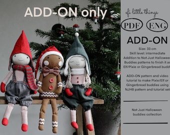 ADD_ON Christmas Buddies ADD_ON doll soft toy rag doll sewing pattern and tutorial