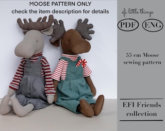 PDF Pattern Moose Toy making PDF sewing pattern ONLY