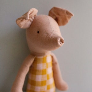 30 cm soft toy rag doll making Piglet sewing PDF pattern and tutorial image 4