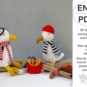 EFI Möwe Aviator und Sailor Stofftiere Nähen PDF Nähanleitung