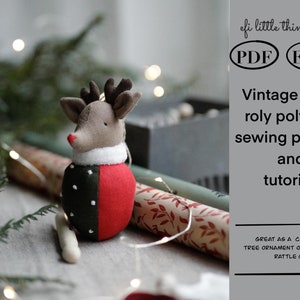 Cartamodello e tutorial per decorazioni natalizie vintage in stile Roly Poly immagine 1