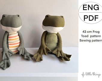 Frog Toad soft squashy toy Sewing PDF Pattern and PDF  tutorial