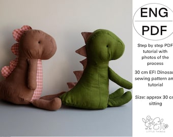 30 cm EFI Dinosaur PDF sewing pattern and tutorial