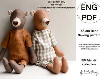 pdf Pattern 55 cm Bear Toy making PDF sewing PATTERN ONLY