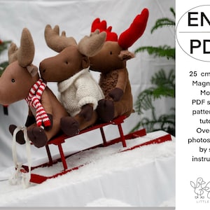 Magnus der Moose Stofftier machen PDF Schnittmuster und Nähanleitung