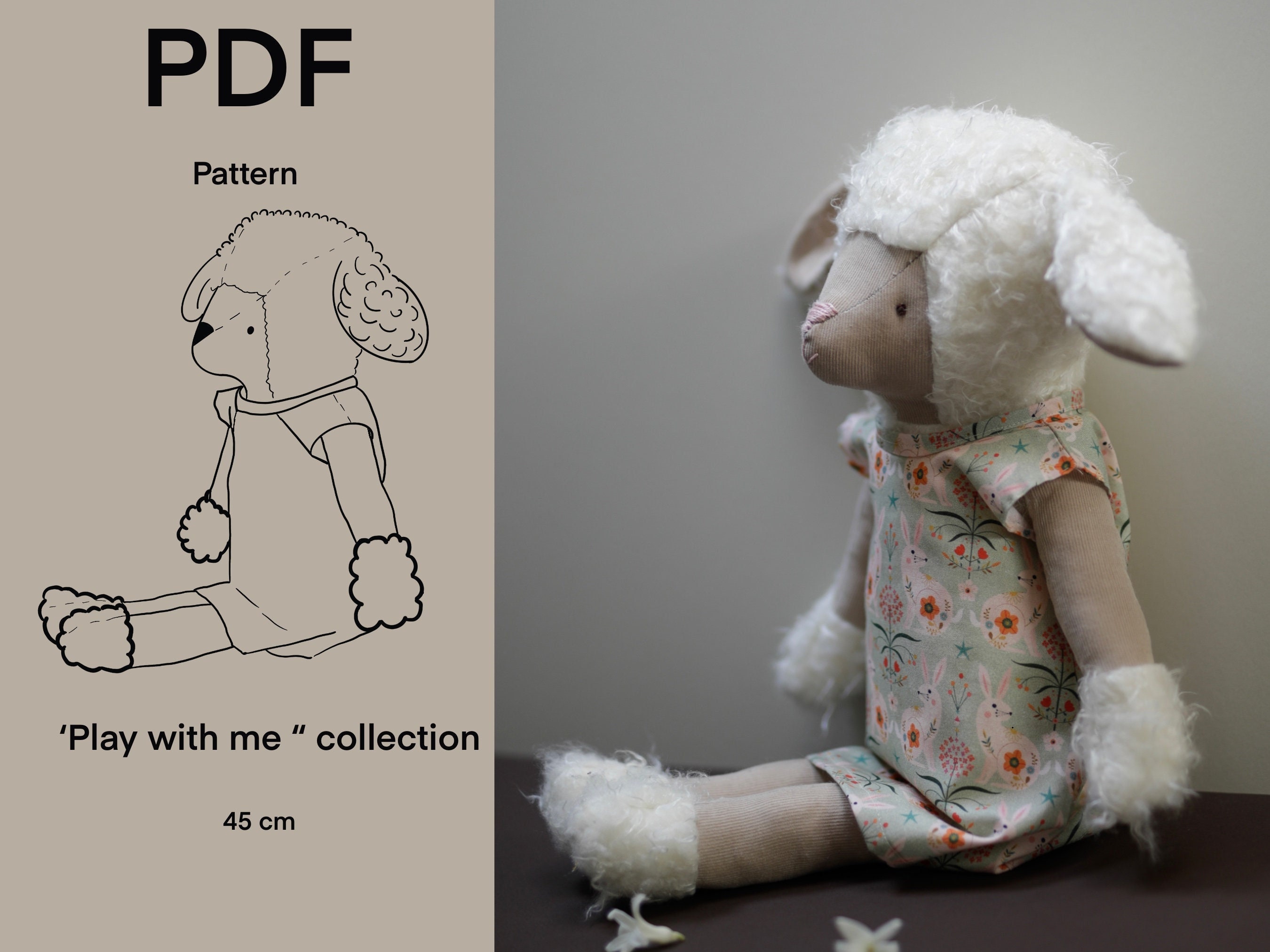 The Little Lamb Soft Toy Ragdoll Sewing PDF PATTERN - Etsy