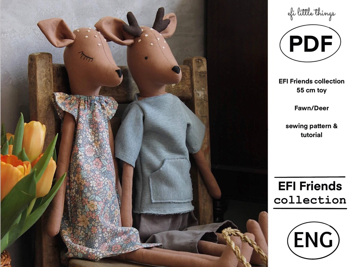 Tutorial & Pattern Fawn Deer Toy Doll PDF Sewing Guide - Etsy