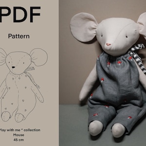 PDF Felt Mouse Doll Sewing Pattern - DailyDoll Shop