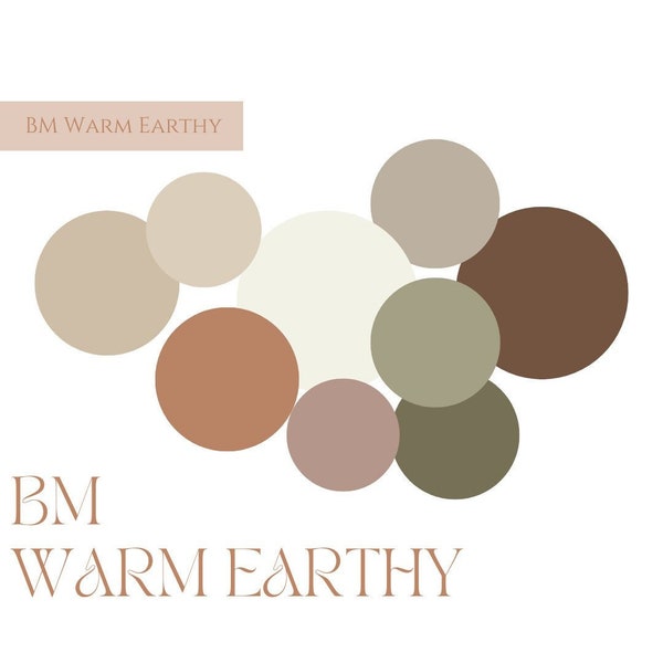 Warm Earthy Benjamin Moore, Paint Palette, Warm Paint Palette, Earthy Color Scheme, Prepackaged Warm Earthy Paint Scheme