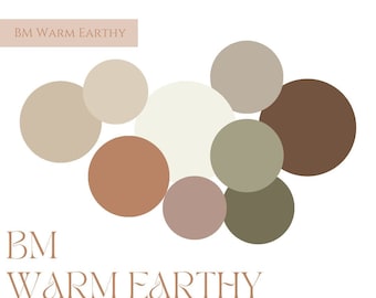 Warm Earthy Benjamin Moore, Paint Palette, Warm Paint Palette, Earthy Color Scheme, Prepackaged Warm Earthy Paint Scheme