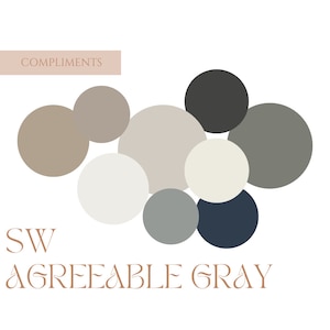 Sherwin Williams Agreeable Gray, Paint Palette, Sherwin Williams Paint Palette, Agreeable Gray, Complimentary Colors Agreeable Gray