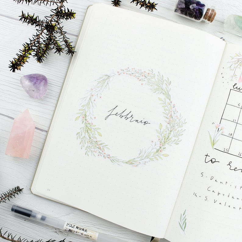 Romantic Spring stickers kit for bullet journal or planner