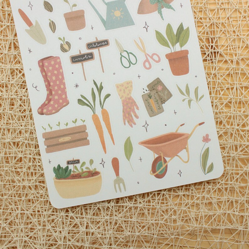 Cottagecore Garden Sticker Sheet: Journal Planner Scrapbook Stickers - Etsy
