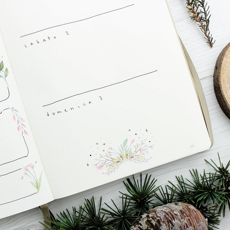 Romantic Spring stickers kit for bullet journal or planner