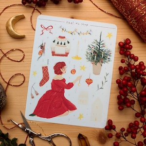 adesivi albero di natale per decorazione regali di natale, adesivi natalizi, adesivi decorazione pacchi, adesivi invernali, adesivi carini