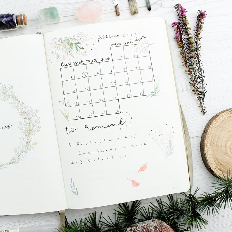 Romantic Spring stickers kit for bullet journal or planner