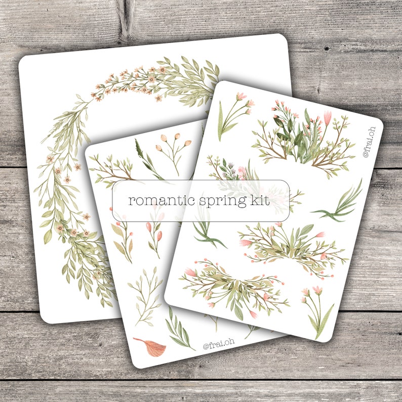 Romantic Spring stickers kit for bullet journal or planner