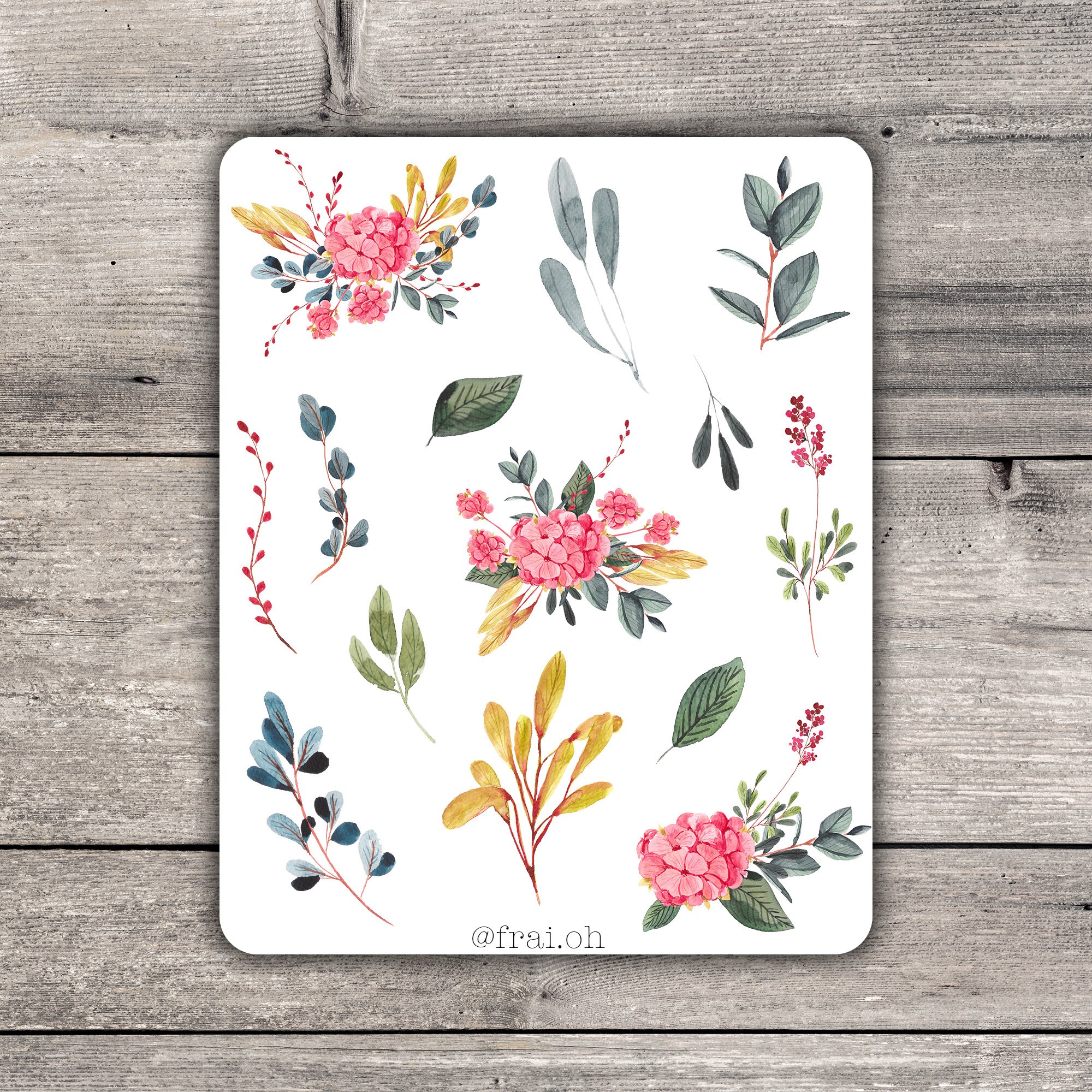 Watercolour Flower Sticker Sheet
