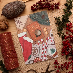 biglietto d'auguri regali di natale, biglietto d'auguri glitter, bigliettino illustrato, biglietto con busta, stampa artistica invernale