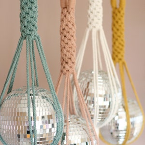 Diva Disco Ball Macrame Hanger, Fun and Vibrant Home Decor, Sun Catcher, Funky home decor, Eye Catching Home Interiors image 3